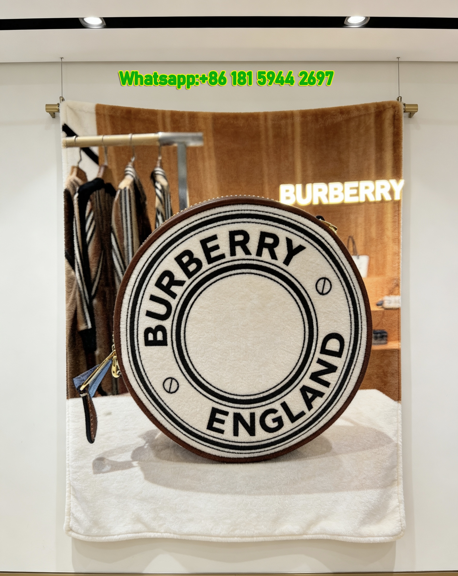 Burberry England Logo Print Flannel Fleece Sofa Throw Blanket B269
